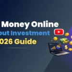 TipzzNtrickz featured image with bold title ‘5 Proven Ways to Earn Money Online Without Investment in 2025’ on orange background with fire emoji for emphasis